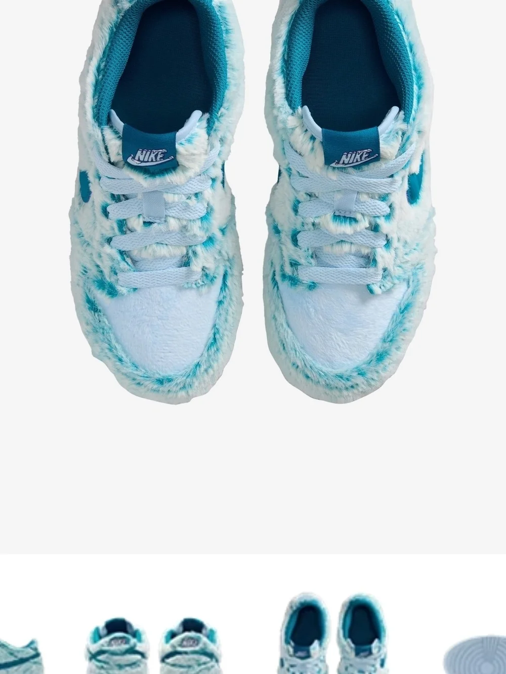Nike Kids Light Blue Fuzzy Sneakers